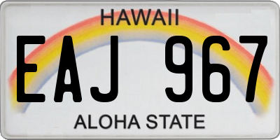 HI license plate EAJ967
