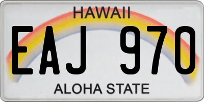 HI license plate EAJ970