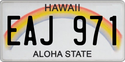 HI license plate EAJ971