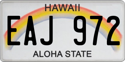 HI license plate EAJ972