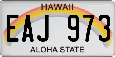 HI license plate EAJ973