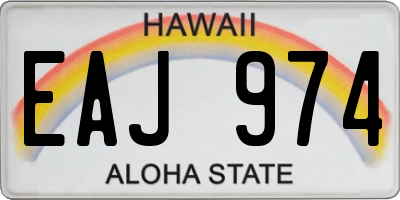 HI license plate EAJ974