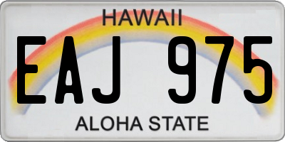 HI license plate EAJ975