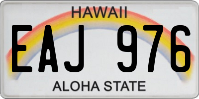 HI license plate EAJ976
