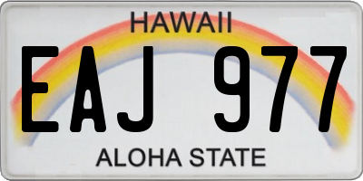 HI license plate EAJ977