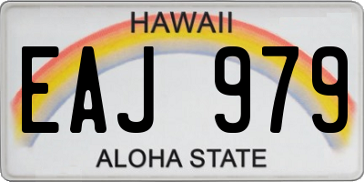 HI license plate EAJ979