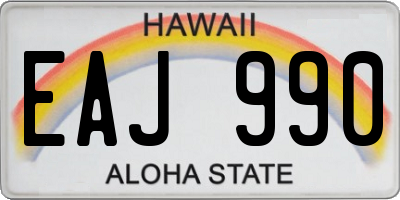 HI license plate EAJ990