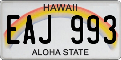HI license plate EAJ993