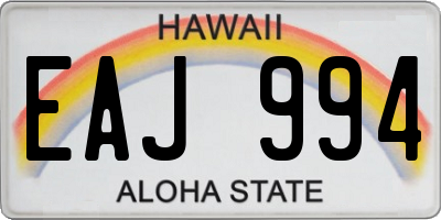 HI license plate EAJ994