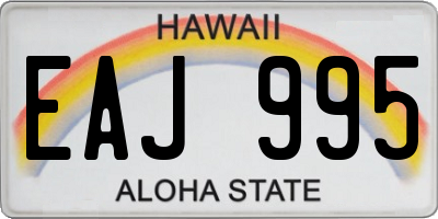 HI license plate EAJ995