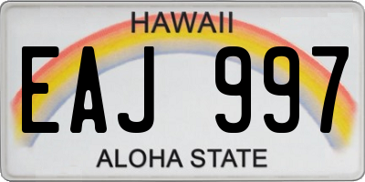 HI license plate EAJ997
