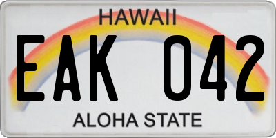 HI license plate EAK042