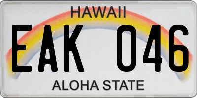 HI license plate EAK046