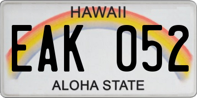 HI license plate EAK052
