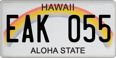 HI license plate EAK055
