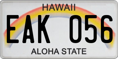 HI license plate EAK056