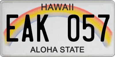 HI license plate EAK057