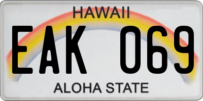 HI license plate EAK069