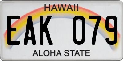 HI license plate EAK079