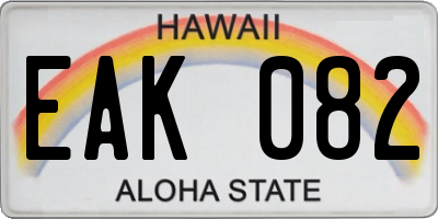 HI license plate EAK082
