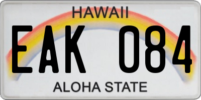 HI license plate EAK084