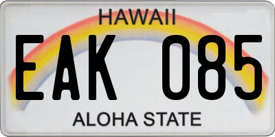 HI license plate EAK085