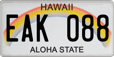 HI license plate EAK088