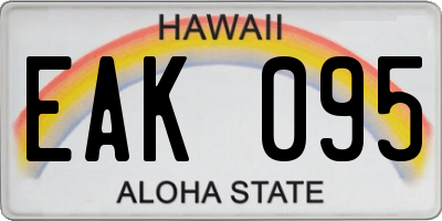 HI license plate EAK095