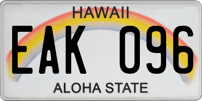 HI license plate EAK096