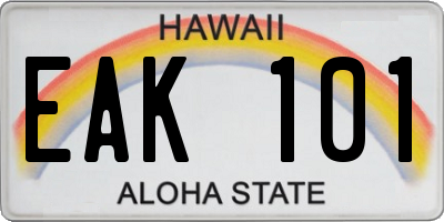 HI license plate EAK101