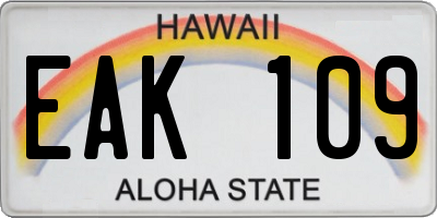 HI license plate EAK109