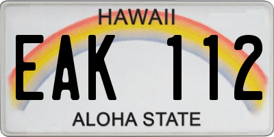 HI license plate EAK112