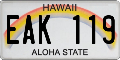 HI license plate EAK119