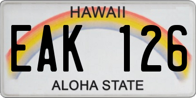 HI license plate EAK126