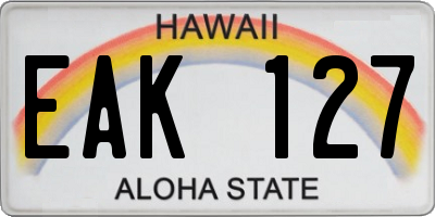 HI license plate EAK127
