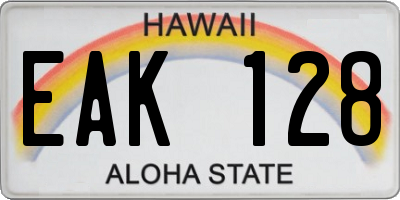 HI license plate EAK128
