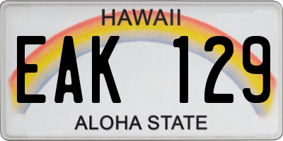 HI license plate EAK129