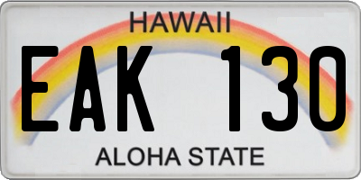HI license plate EAK130