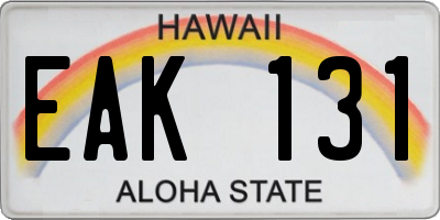 HI license plate EAK131
