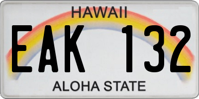 HI license plate EAK132