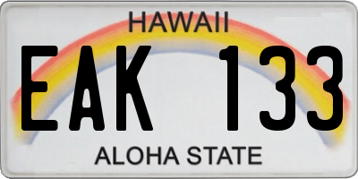 HI license plate EAK133