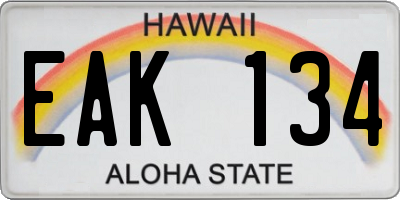 HI license plate EAK134