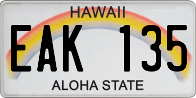 HI license plate EAK135