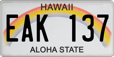 HI license plate EAK137