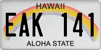 HI license plate EAK141