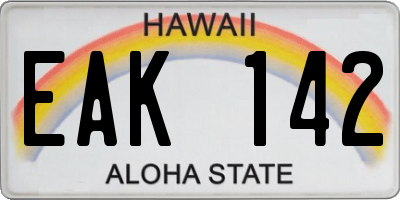 HI license plate EAK142