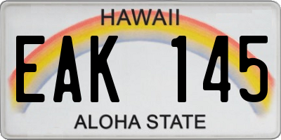 HI license plate EAK145