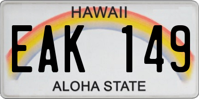 HI license plate EAK149