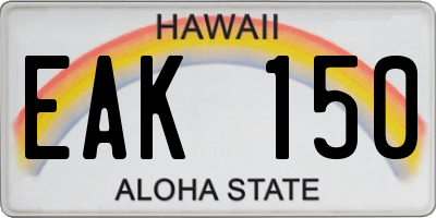 HI license plate EAK150