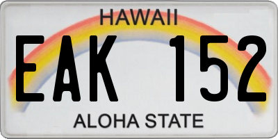 HI license plate EAK152